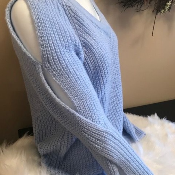 Crave Fame Sweaters - Crave Fame Angel Blue Sweater